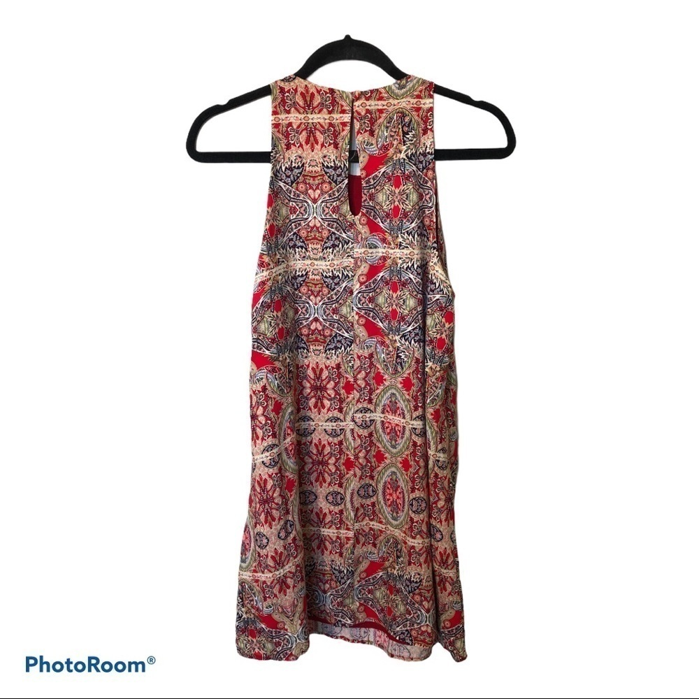 Lulus paisley red pattern swing dress medium - Picture 4 of 12